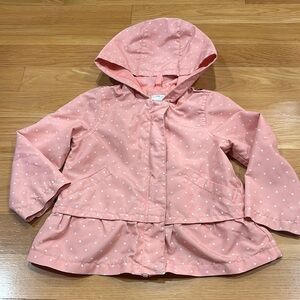 CARTER’S girls spring pink withe white Polk dots jacket size 4T .
